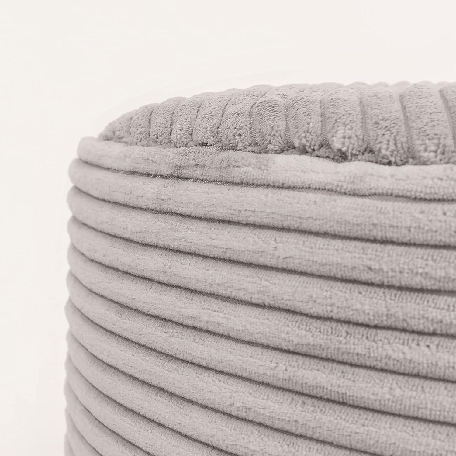 icon Soul Frankie Cord Bean Bag Pouffe, Grey, Large Corduroy Ottoman, Living Room Bedroom Footstool Bean Bags 7 710lIGf FcL. AC SL1500