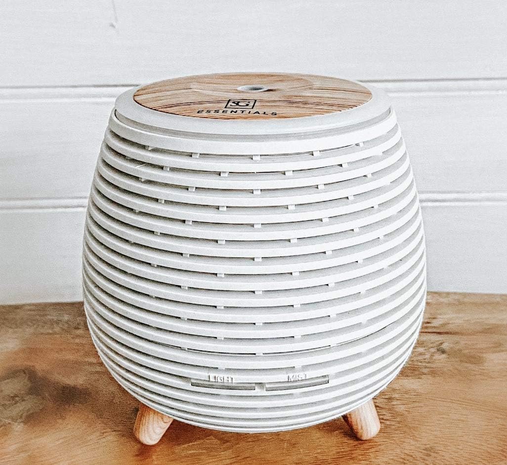 Wooden Grain Essential Oil Diffuser with Cool Mist and Auto Shut-Off
