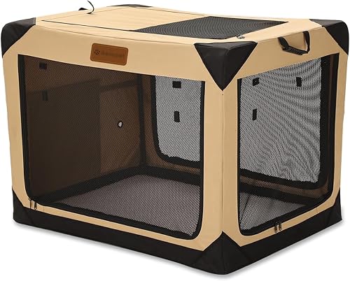 Garnpet 36 Inch Collapsible Soft Dog Crate Beige
