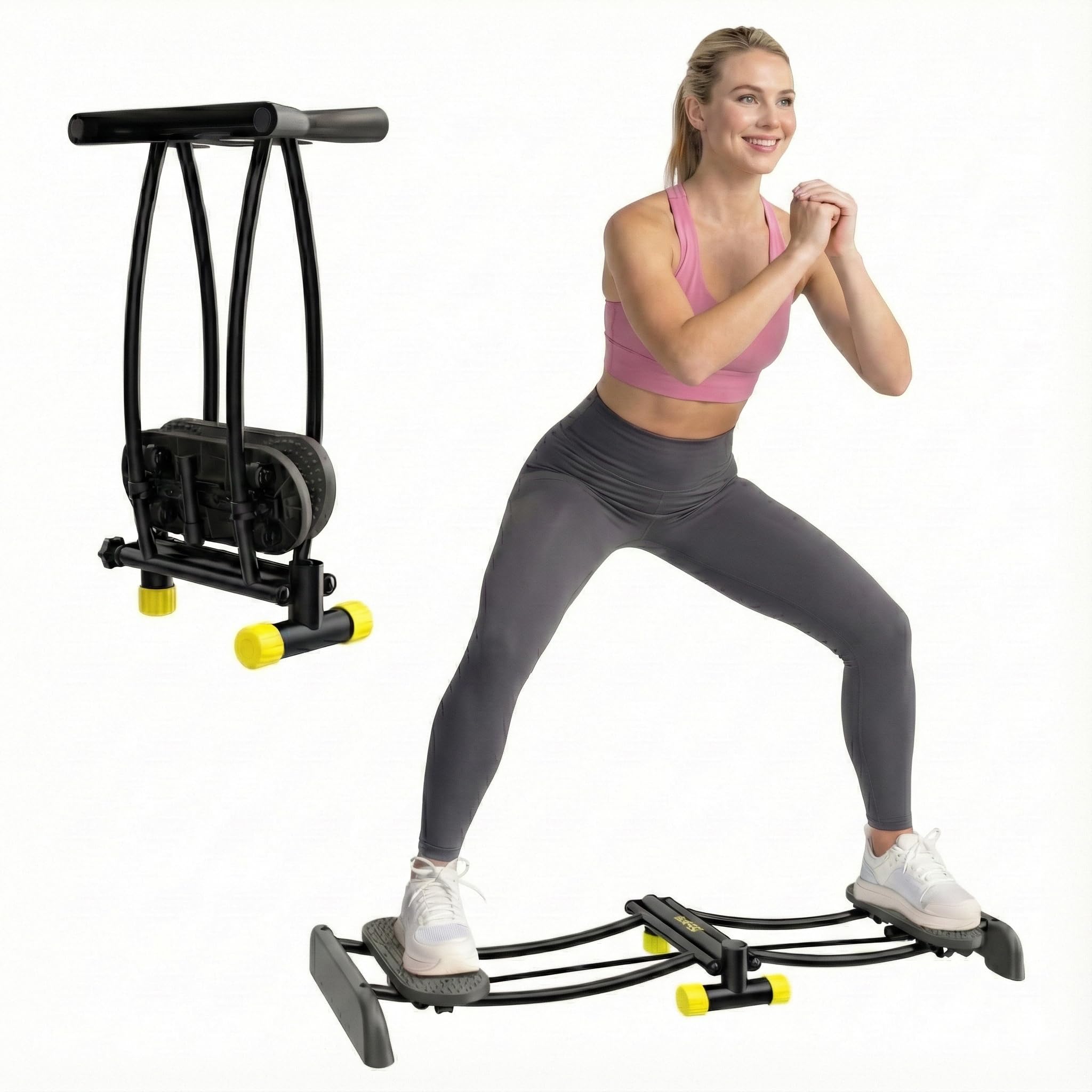 ZIWWVY Ski Trainer, Simulated Ski Machine, Adjustable Resistance Bands Machine Exercise Equipment for Leg Pelvic Floor Muscle Workout, Fun Cardio