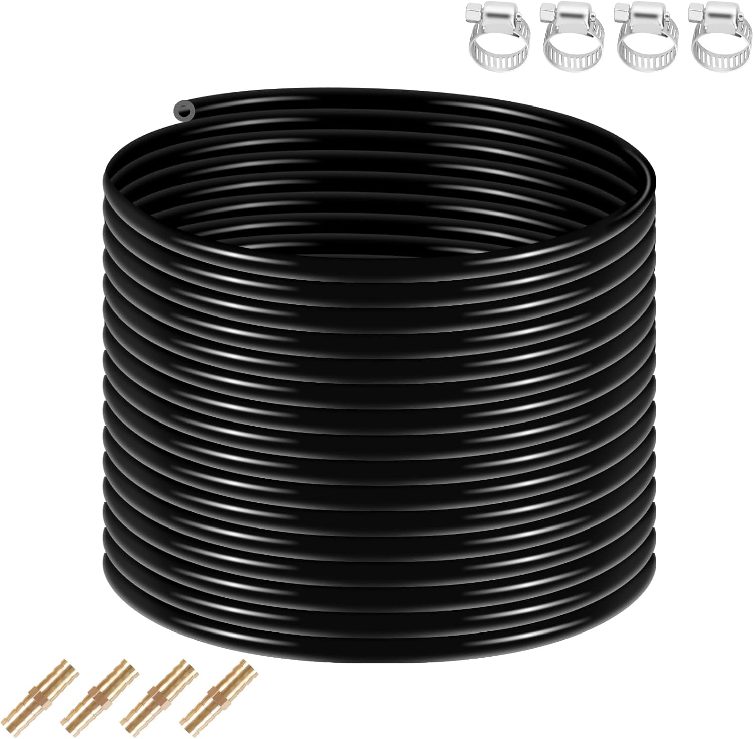 3/8 Inch Heavy Duty Self Sinking Aeration Hose, Tear Resistance Weighted Air Line Tubing, Non-Clogging Interior, Contractor Grade Aerator Hose for Pond, Fountain, Irrigation(Black) (328.1 Ft)