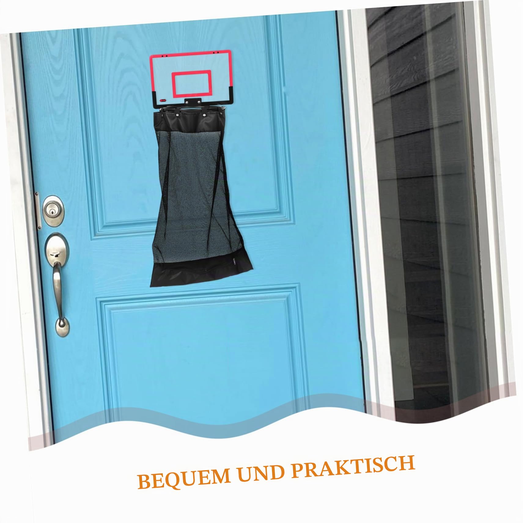 TOPBATHY Hängender Wäschekorb Basketballkorb Design Mit Reißverschluss Platzsparender Wäschekorb Aus Netzgewebe Zum Einhängen an Der Tür Für Bad Schlafzimmer Und Studentenwohnheim Organizer