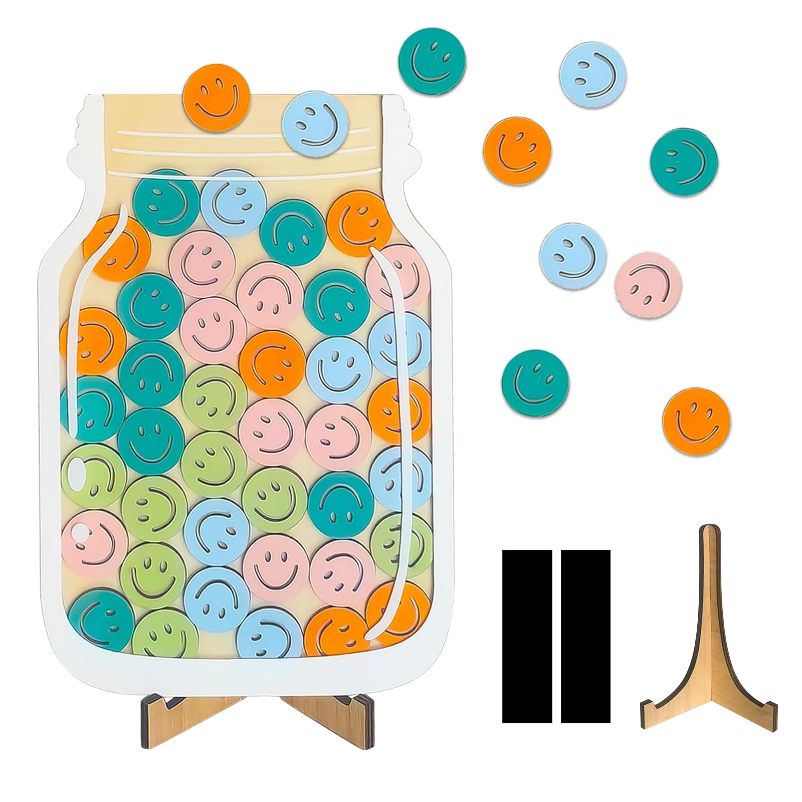 HpCuales Magnetic Reward Jar for Kids–Smile Face Jar Reward System for Behavior Management at School Classroom,Behavior Management Tool,Reward Home Kids Incentive Good Home Training for Boys Girls