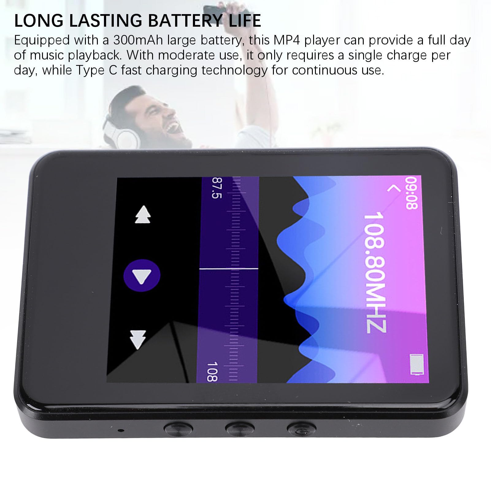 Garsent Reproductor MP4, Bluetooth HD Touch Screen Music Player with Camera Video Imagen Radio Electronic Book Altavo Calculadora, Calidad de Sonido sin Pérdida Portátil Player MP4 para