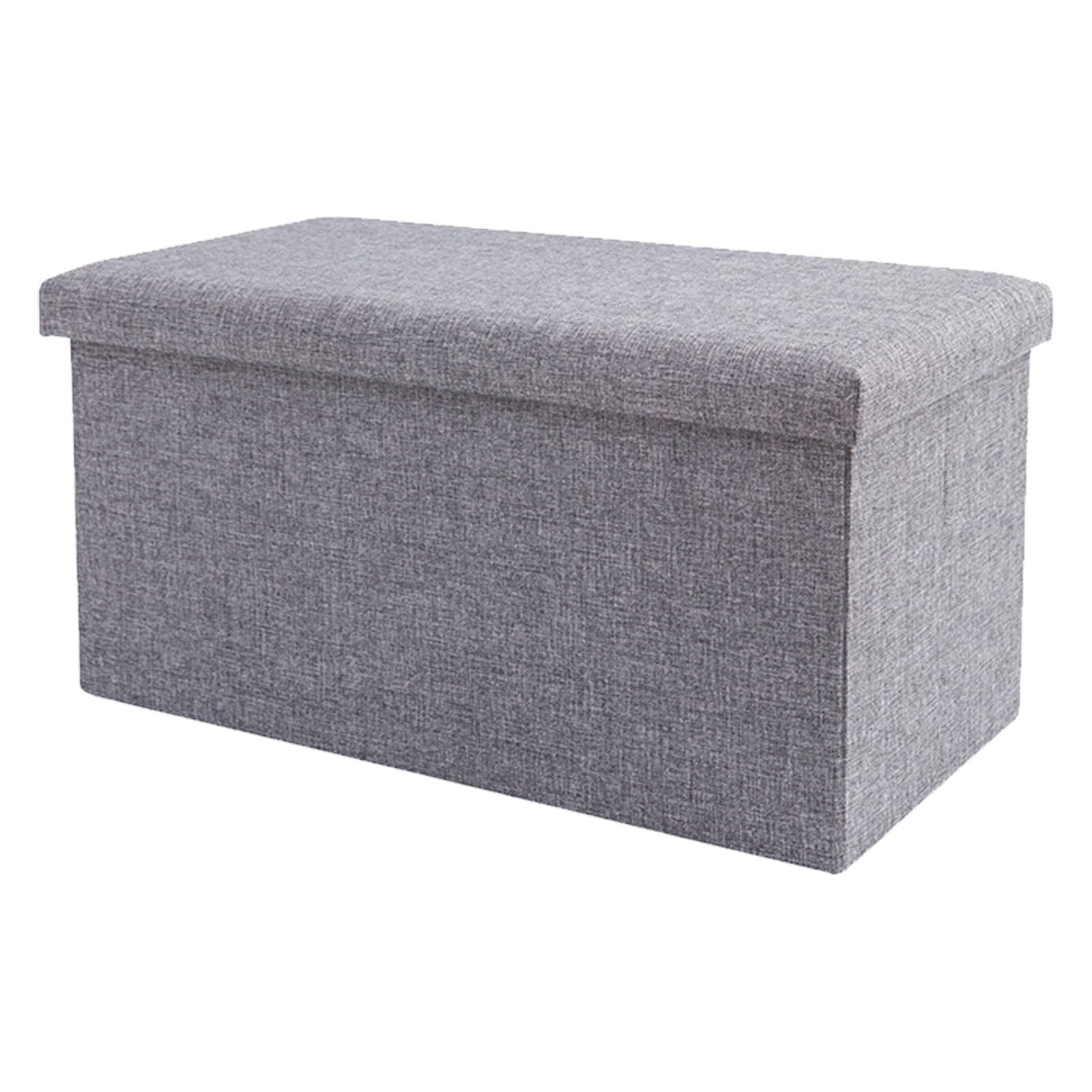 Siège supplémentaire et coffre de rangement en tissu pliable gris