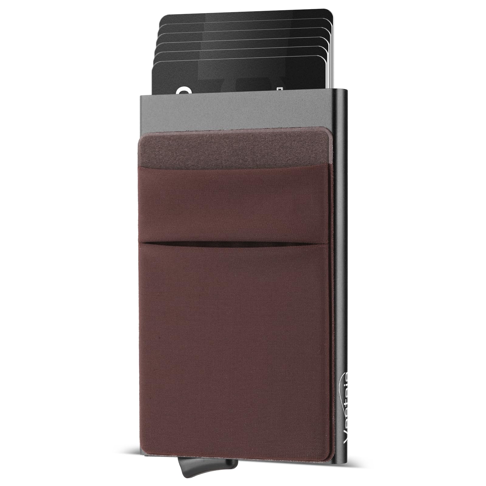 Vastaia Portafoglio da uomo in pelle piccolo con portamonete | Portafoglio da uomo e da donna Slim con protezione RFID | Slim Wallet con scomparto per monete, caffè, Kartenetui-Stil, Minimalista