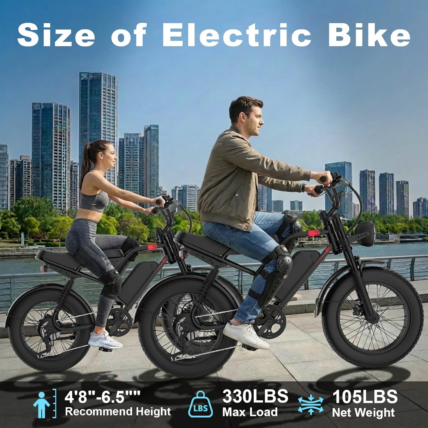 Electric Bikes for Adults 1500/2000/3000W Peak, 48V Removable Long Lasting Battery Electric Bike, Commuter Adults Electric Bicycles, Full Suspension 20in Fat Tire Ebikes