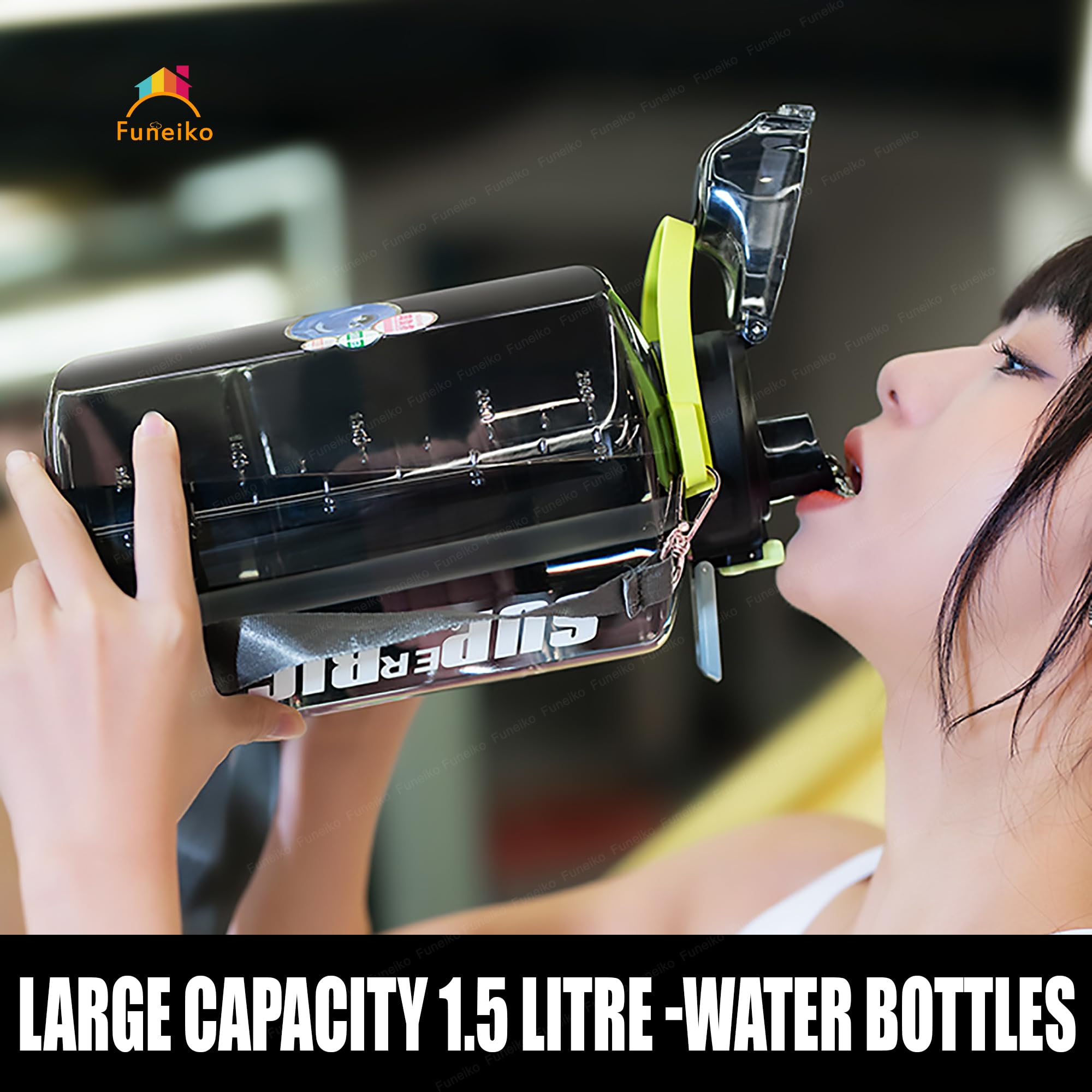 Large 1.5L Protein Shaker Bottle - BPA Free -6