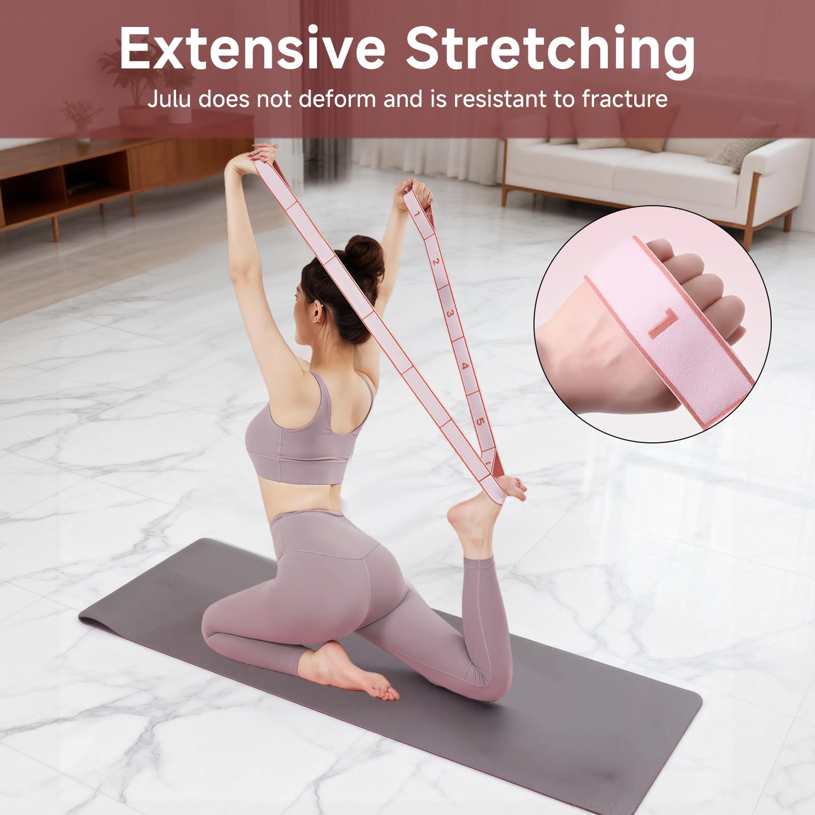 Élastique de Danse Sport avec 10 Boucles, Bande Élastique Musculation Résistance Fitness Yoga