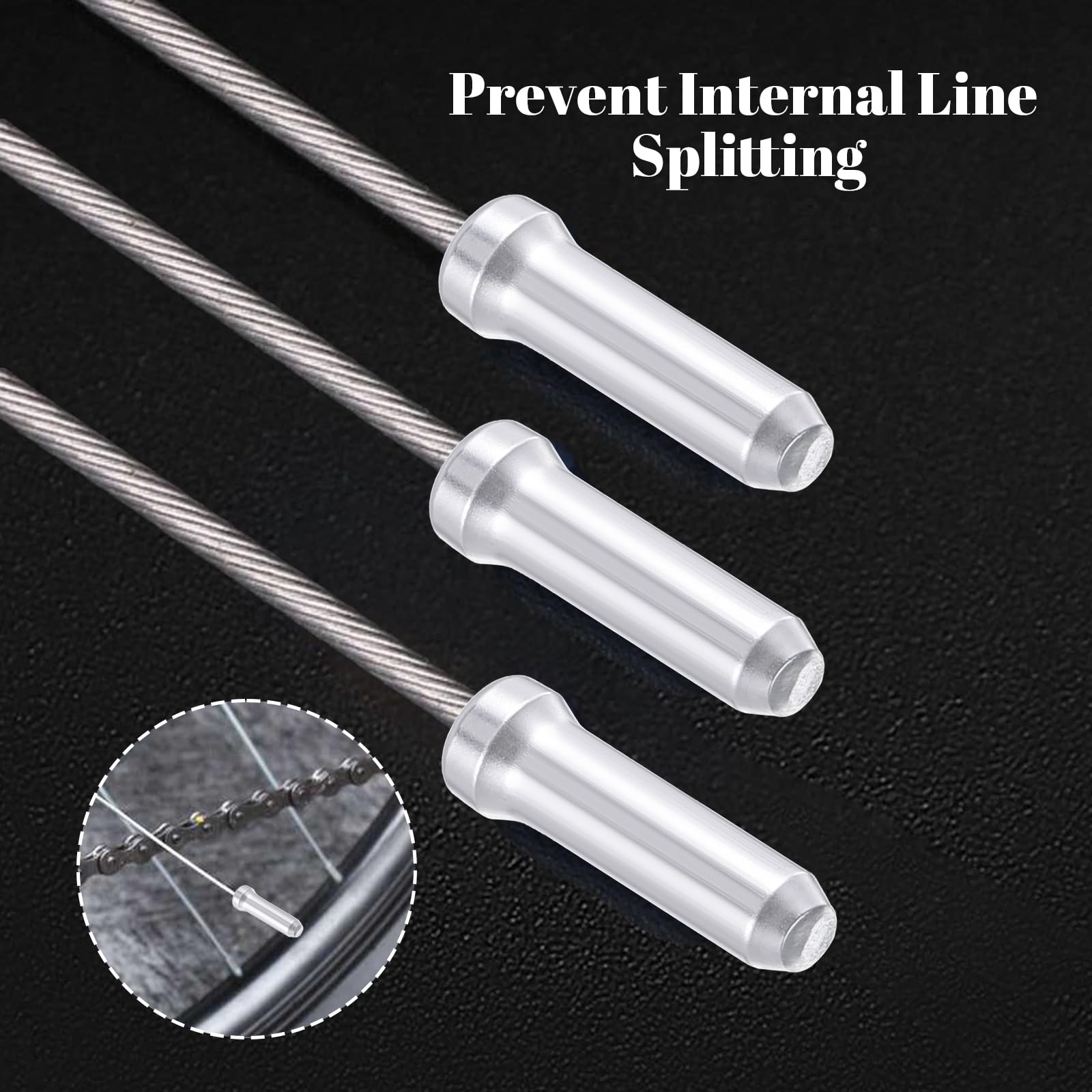 Molain Fiets Eindhulzen – 200 Stuks Zilver, Aluminiumlegering, 12 Mm Lang, Binnendiameter 2 Mm, Geschikt Voor Rem- En Schakelkabels