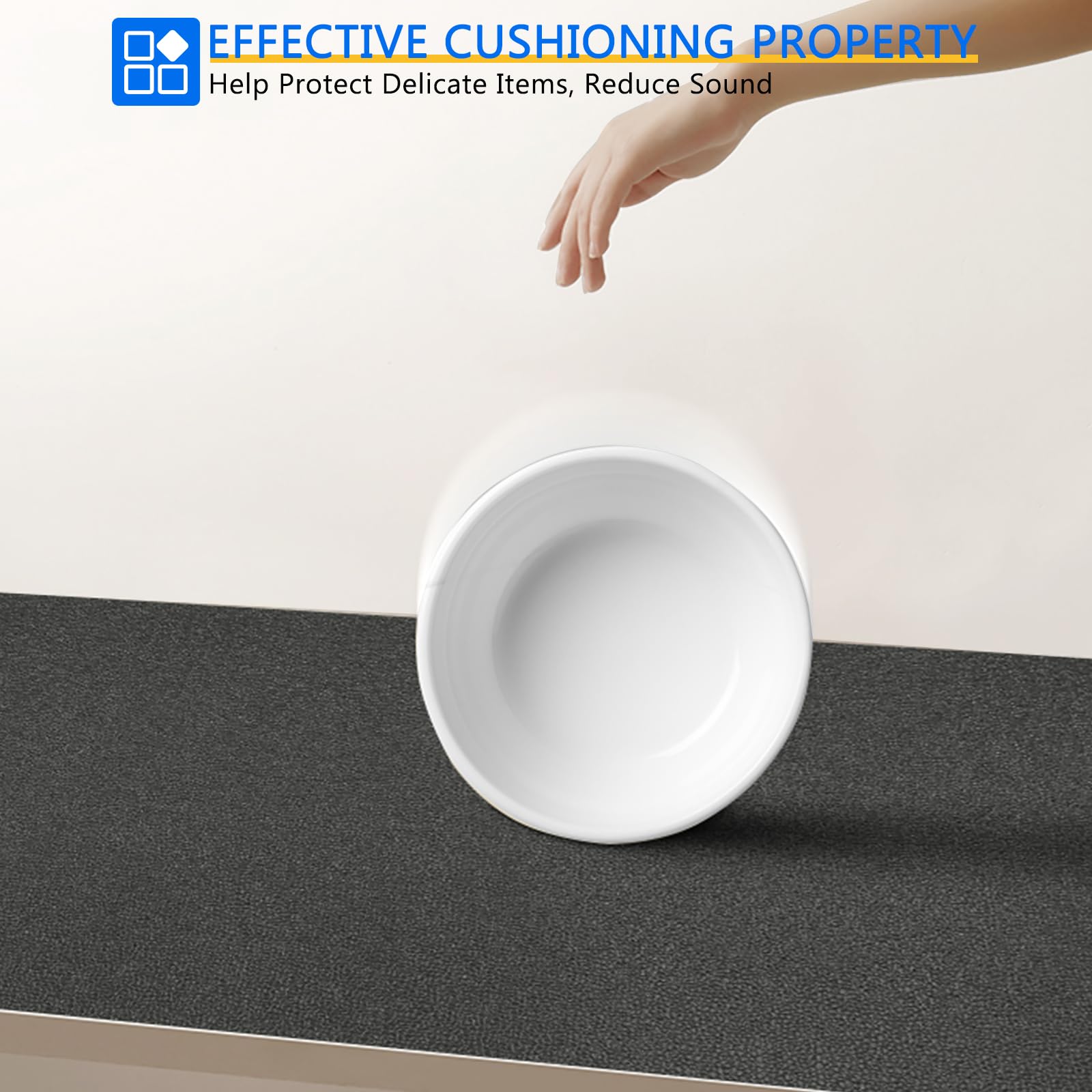 WochiTV Shelf Liner for Cabinets, Drawer Non Adhesive Non Slip Foam Mat for Kitchen, Pantry, Bathroom, Cupboard, Garage, Closet, Shelves, Drawer, Tool Box, Gray 11.8 x 59 inches