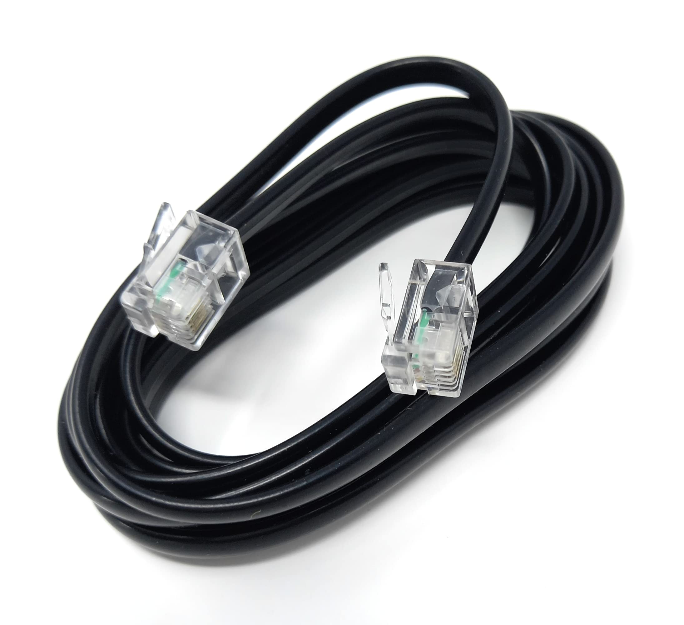 DRUT 2m, RJ11 to RJ11 Telephone Landline Cable ADSL (6P4C) Flat Lead High Speed BT Internet Broadband Male to Male Router