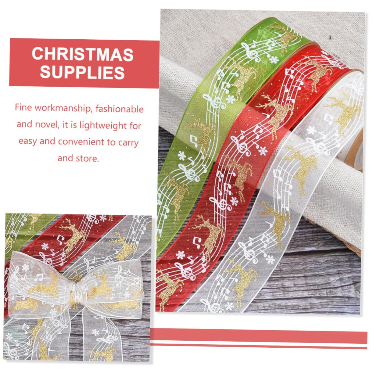 12stücke Teiliges Weihnachtsschleifenband Weihnachtsdekoration Für Geschenkverpackung Und Bastelarbeiten