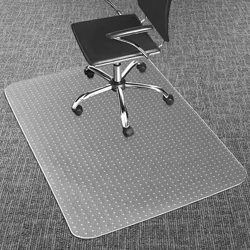 LeapYouth Office Chair Mat for Carpet Floor, 76x120cm Non-slip Carpet Protector Chair Mat for for Low, Standard Pile Carpets, PVC Transparent Chair Floor Protectors for Home Office Rolling Chairs