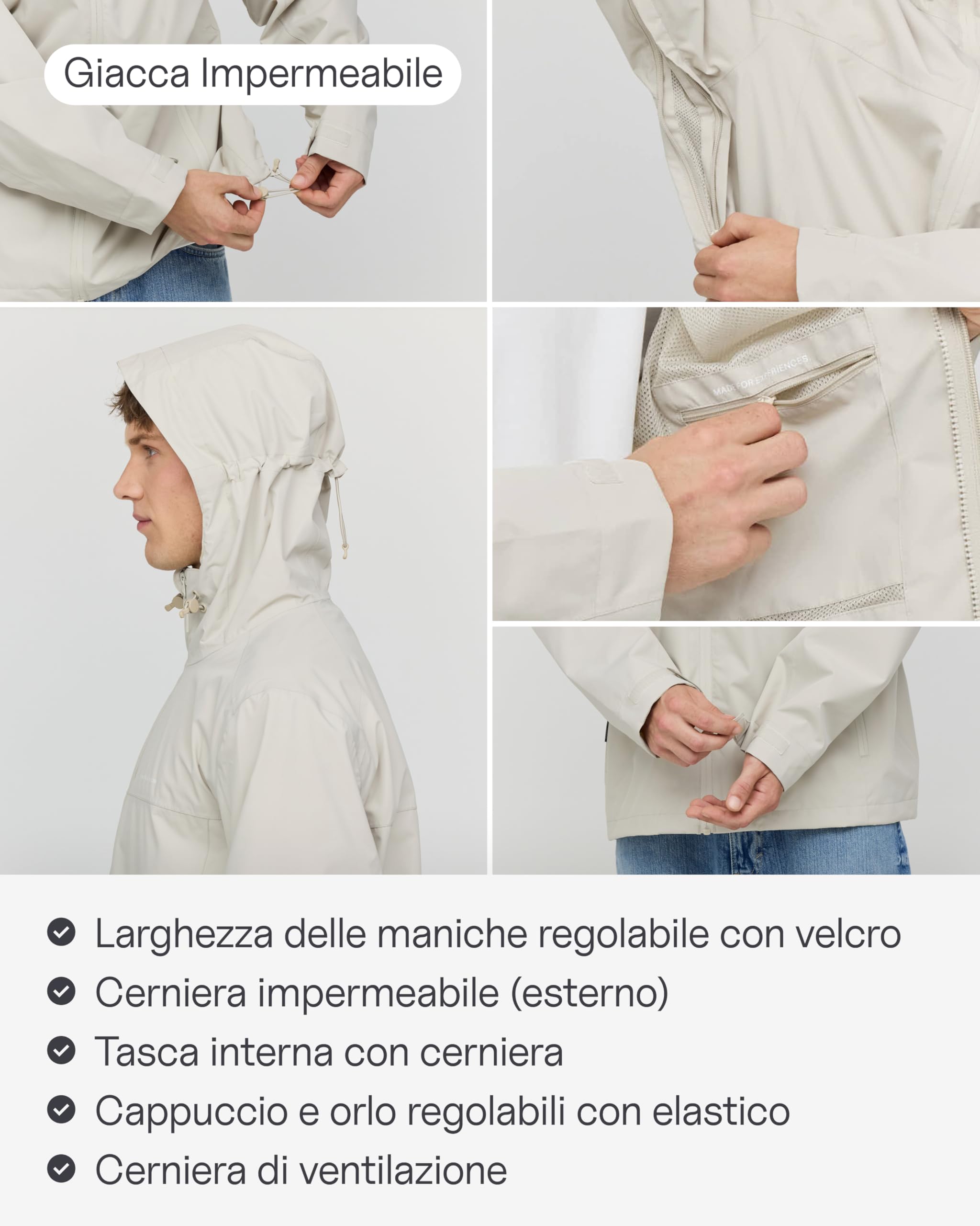 Kapten & Son Everyday 3in1 Giacca antipioggia Uomo e Donna | Giacca softshell con giacca in pile rimovibile | Giacca impermeabile con colonna d'acqua di 10.000 mm, traspirante, antivento