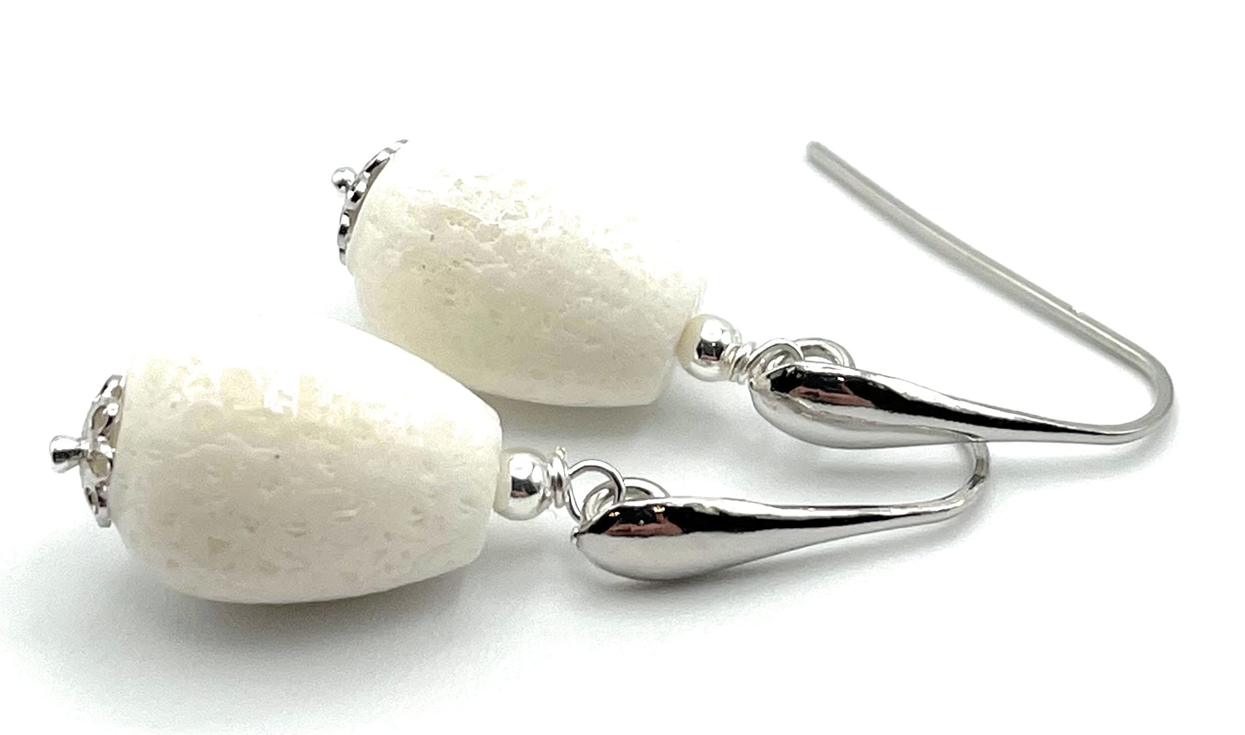 Orecchini in Corallo Bianco, Pendenti con Gocce Piccole, Argento 925, Gioielli Estate, Bijoux Classici, Made in Italy, Regalo