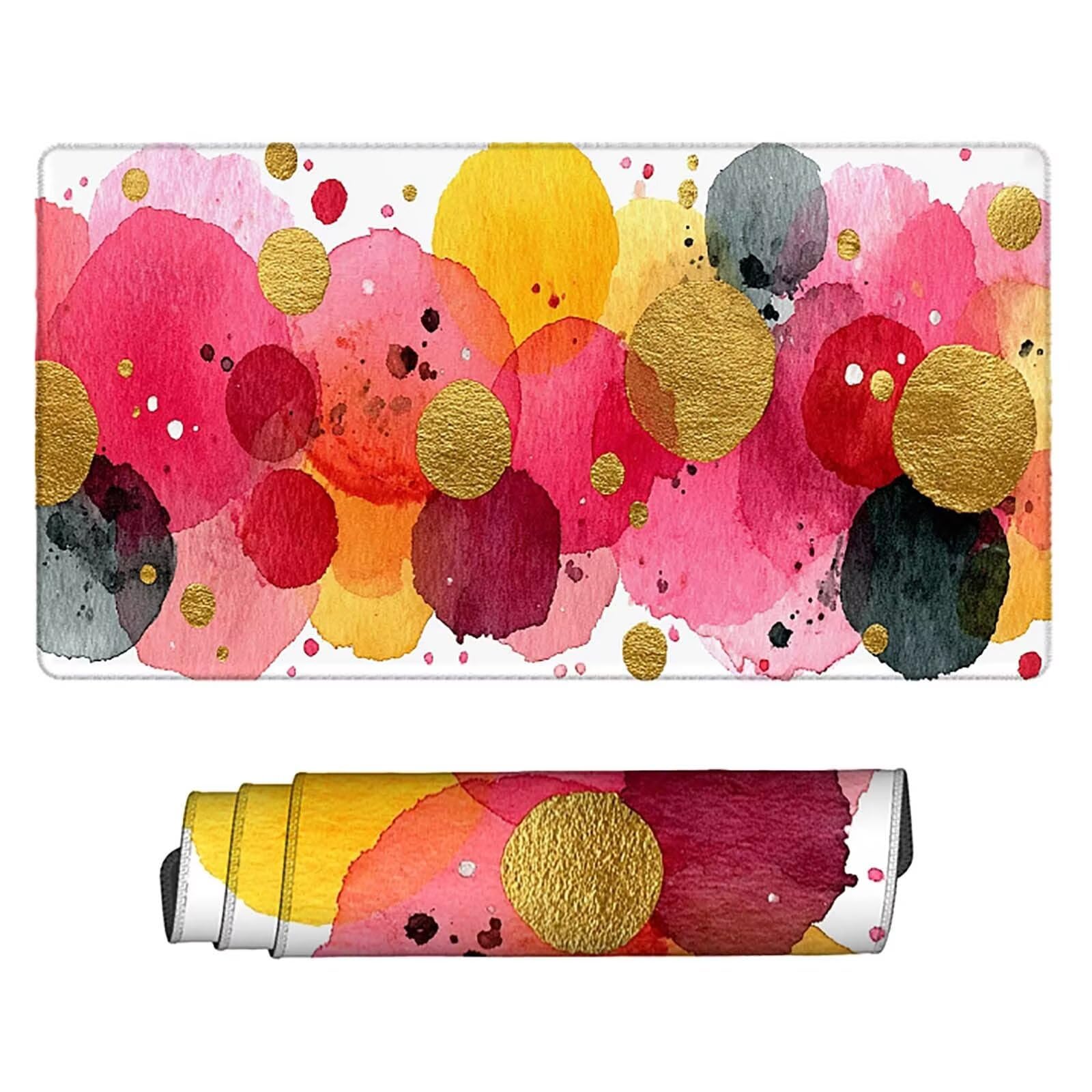 Tappetino Mouse XXL 1000x500mm Rosa Mousepad Astratto Tappetino Scrivania Grande, con base in Gomma Antiscivolo, Impermeabile Sottomano Scrivania per Computer, Accessori Gaming Mouse Pad 5-5788q