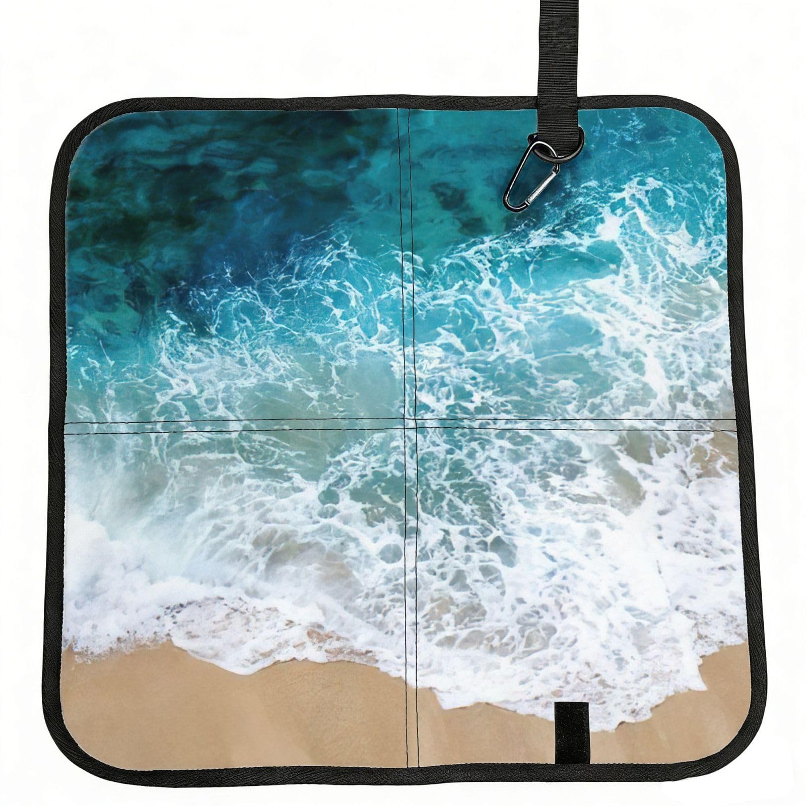 PPHGUT Beautiful Ocean Waves Print Foldable Seat Cushion Waterproof Portable Chair Pad Travel Outdoor Picnic Camping