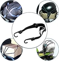 Vista 6 de Correa elástica para casco de motocicleta de 23.6 pulgadas, correa elástica retráctil de malla con 2 ganchos, cuerda elástica para equipaje