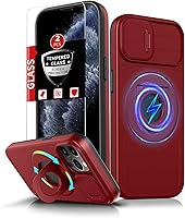 Vista 55 de Funda magnética para iPhone 11 Pro compatible con carga inalámbrica MagSafe, con 2 protectores de pantalla, anillo kickstand de 360° integrado +