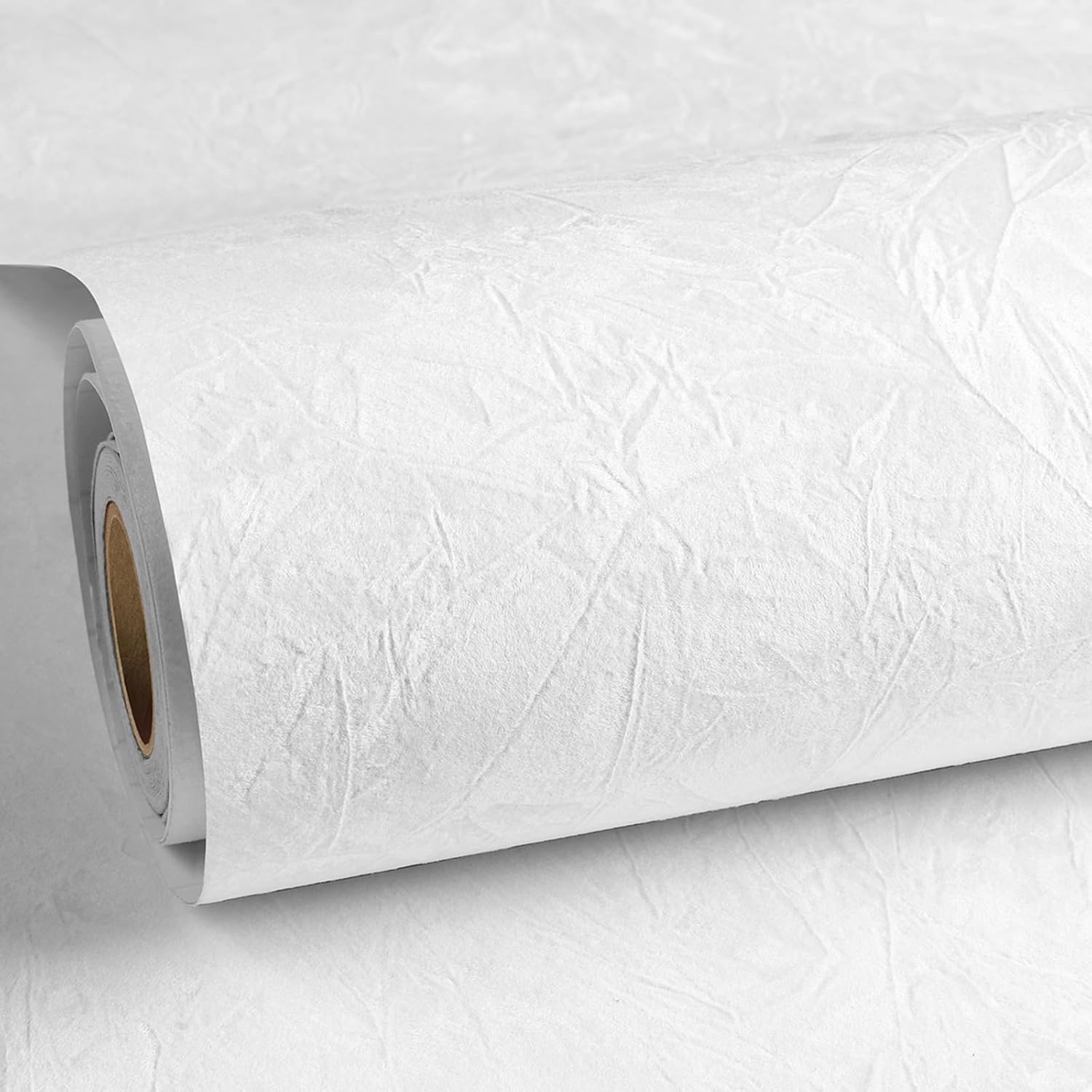 ReWallpaper Textured Velvet Fabric Wallpaper Peel and Stick White Velvet Contact Paper for Dresser Shelf Liner 17.5inX23ft Modern White Wall Paper for Bedroom Kitchen Cabinets Self Adhesive Felt Roll