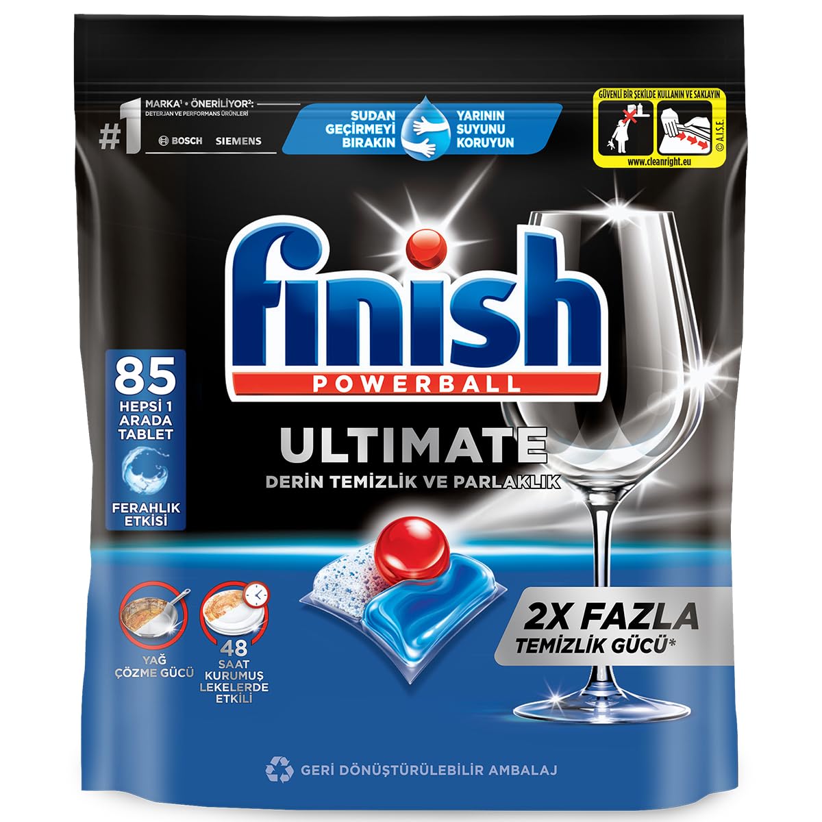 Finish Ultimate 85 Kapsül Bulaşık Makinesi Deterjanı Tableti (1 x 85 Kapsül)