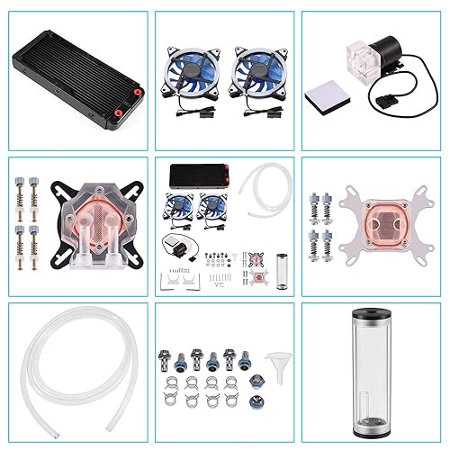Kit de refrigeración de agua de 9449in enfriador de 9449in G14 CPUGPU bomba de bloque de depósito ventilador LED disipador de calor kit de Kit de