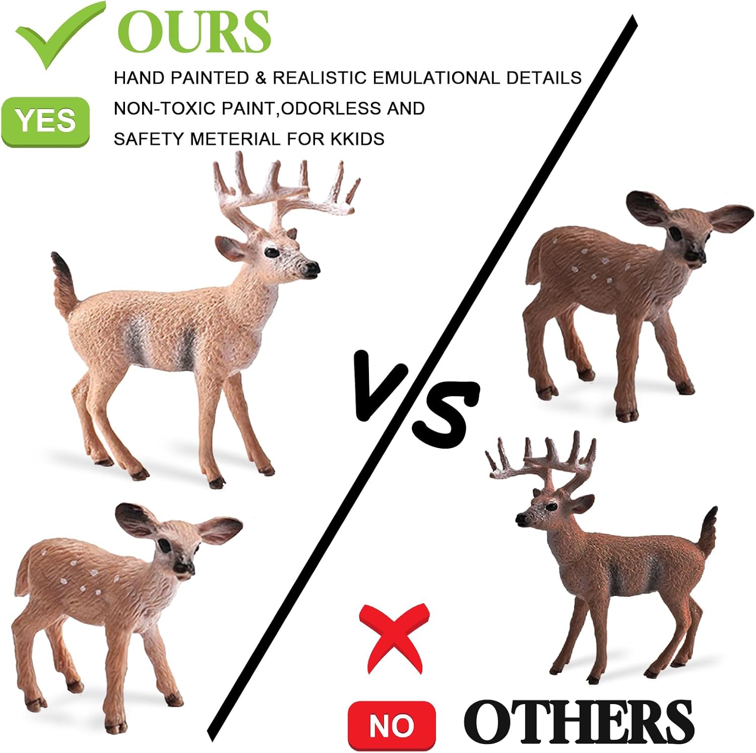 16PCS Deer Figurines Model Trees Kit, Plastic Jordan Ubuy