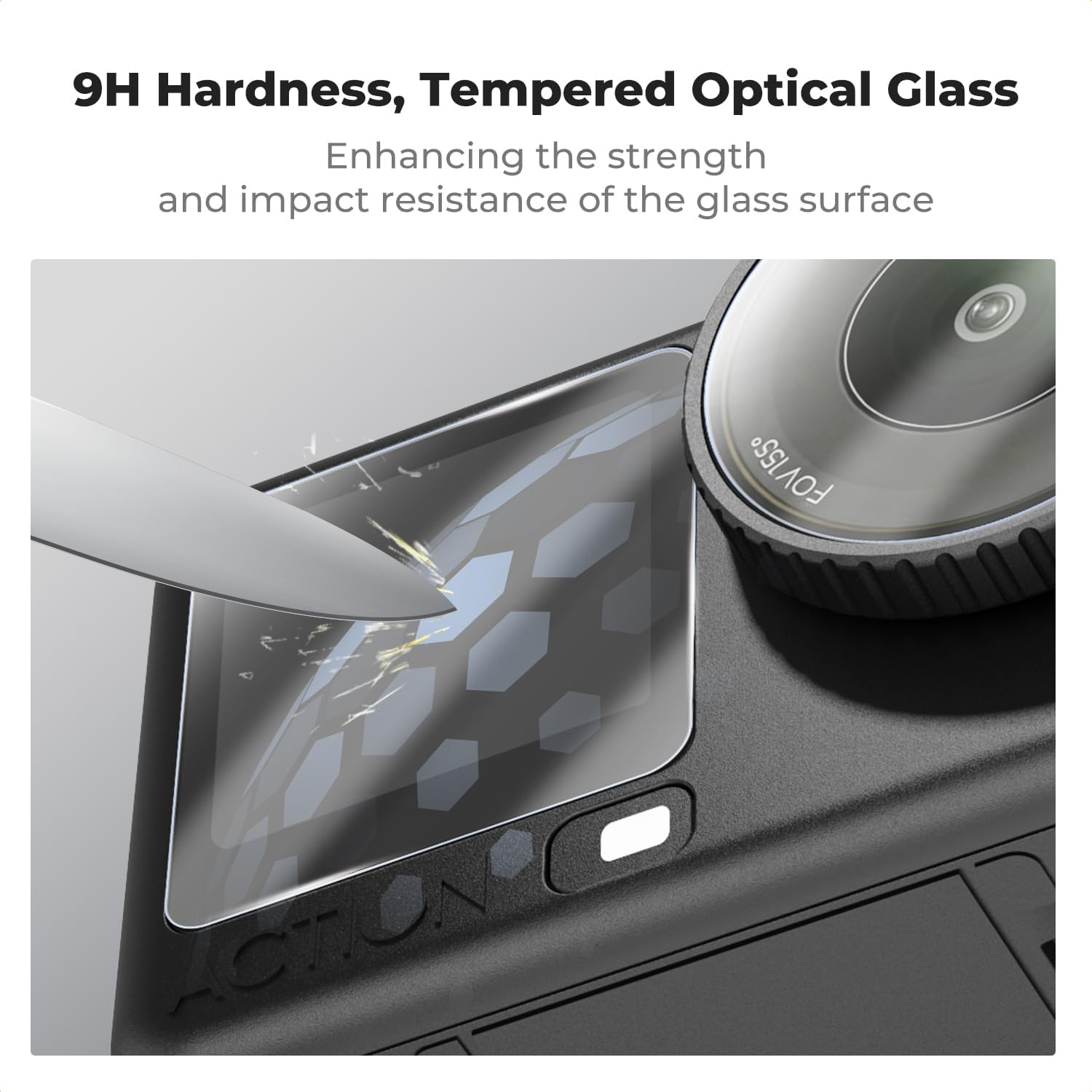 K&F CONCEPT Aluminum Alloy Camera Cage + Screen Protector Kit Compatible with DJI Osmo Action 6 Camera Accessories, Protective Cage Expansion Frame Case with Cold Shoe Mount for Tripod, Selfie Stick