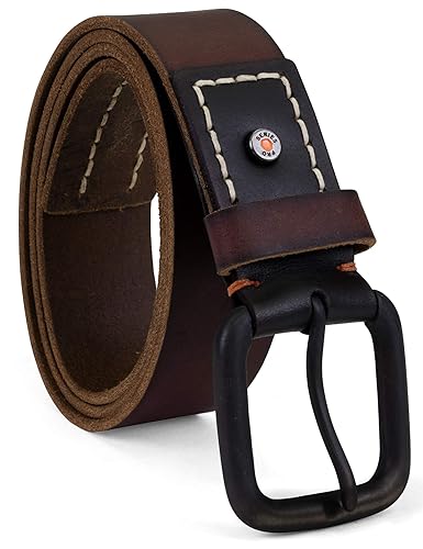 Timberland mens 40mm Workwear Leather Belt - 46 - Acorn/Double Stitch