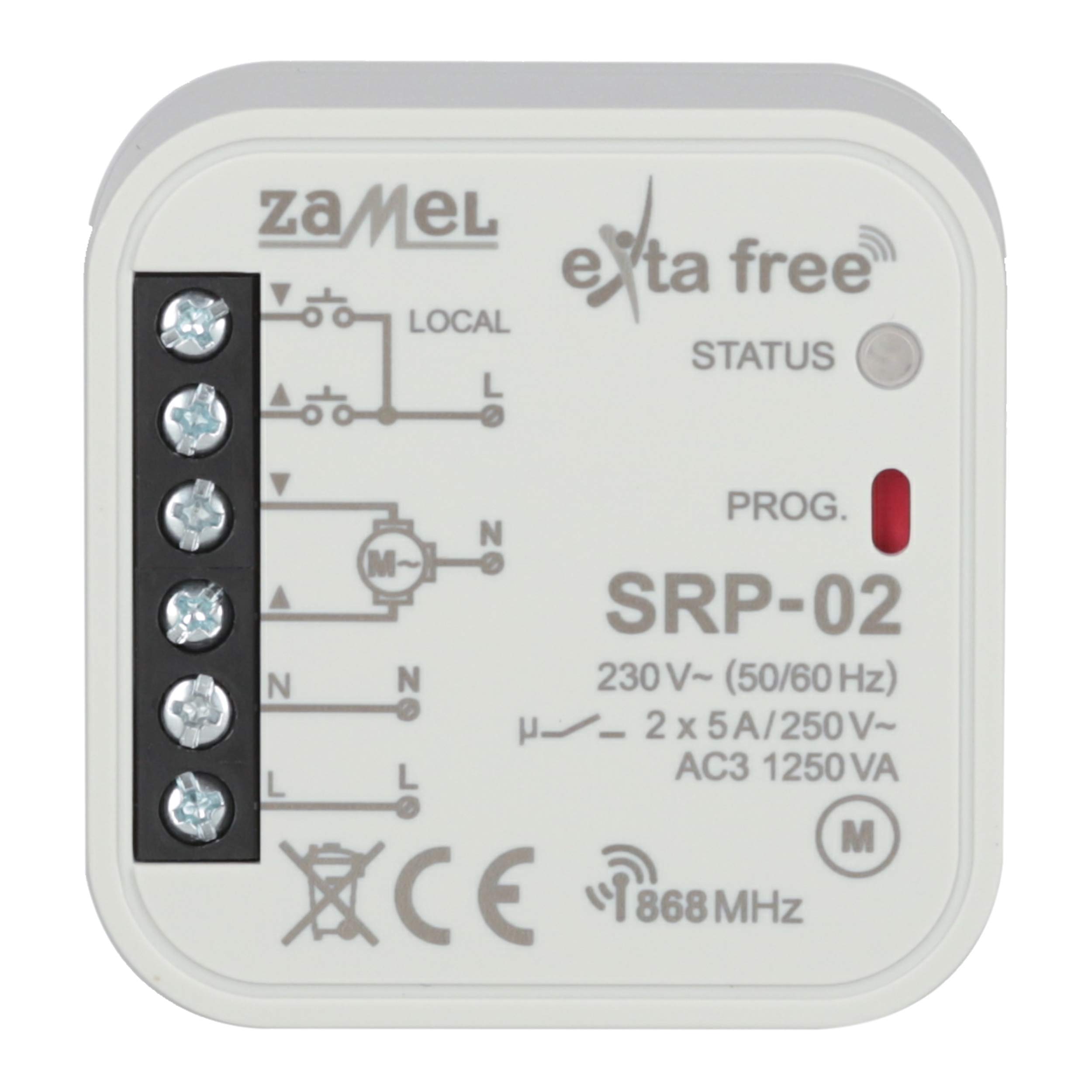 EXTA FREE SRP-02 sterownik radiowy do rolet, 47,5 x 47,5 x 20 mm