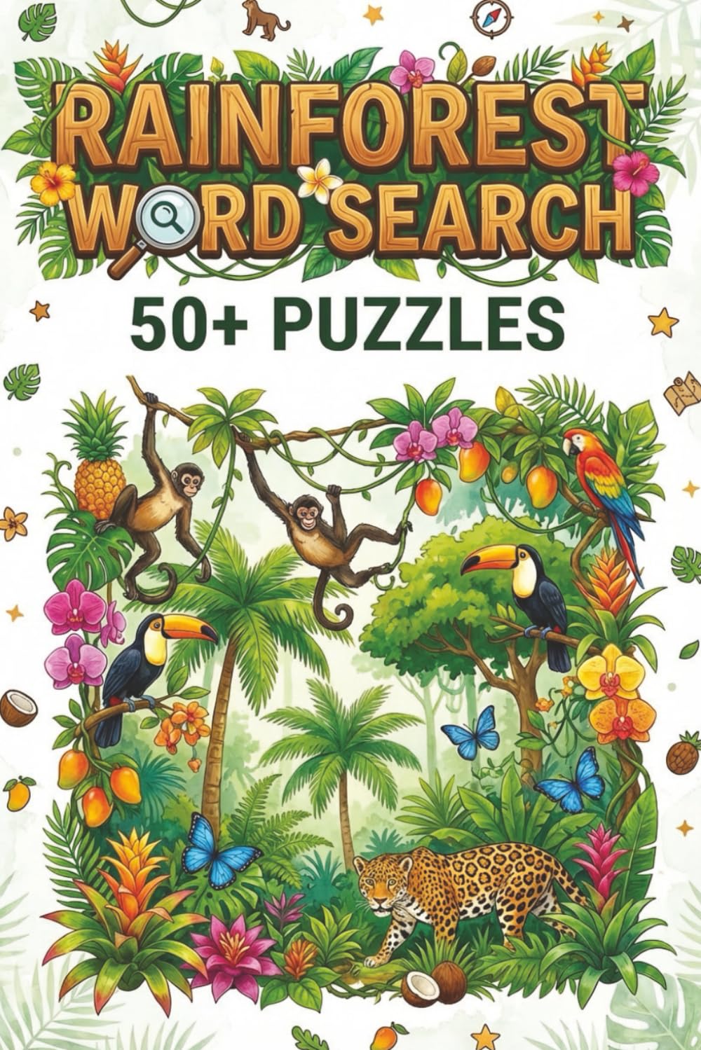 Rainforest Word Search Puzzle Book: An Adventure Through Nature’s Most Vibrant Jungle
