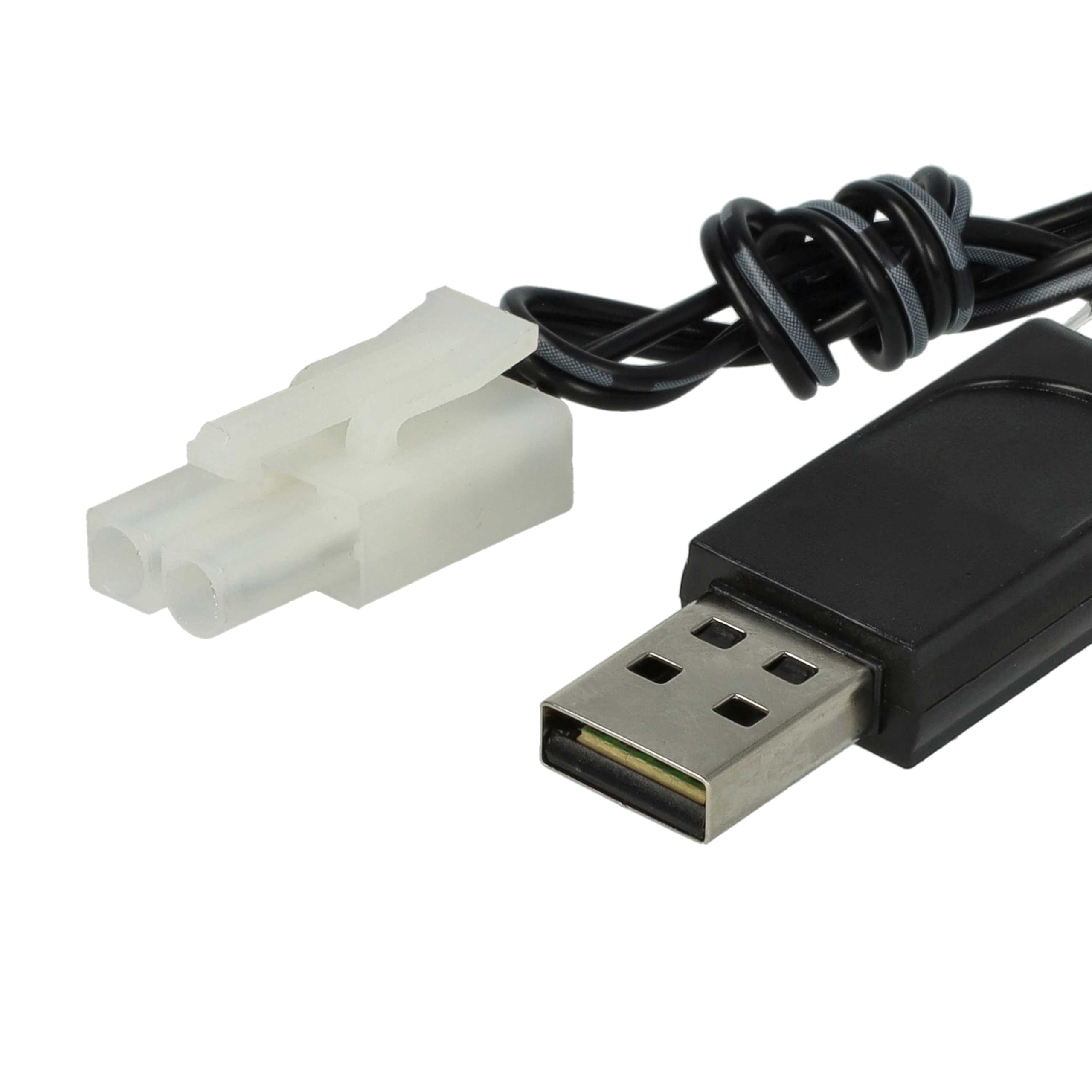 Vhbw Cable Cargador USB Para Baterías CR Con Conexión SM-3P, 60 Cm, 6.4 V, Recambio Para Coches Y Tanques RC