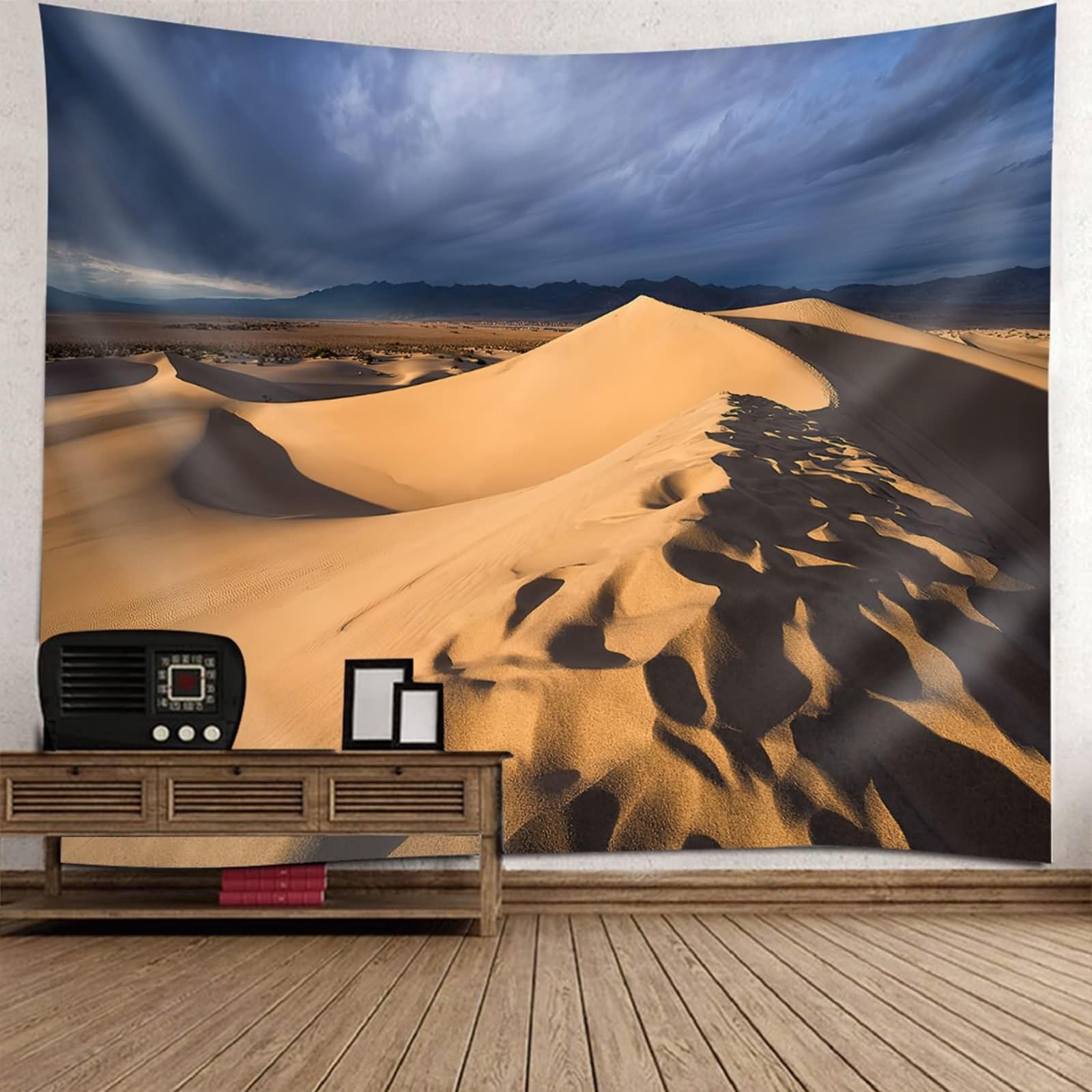 Aotiwe Tapiz Tela, Tapiz Dormitorio 200x200cm Desiertos Gris Marrón claro