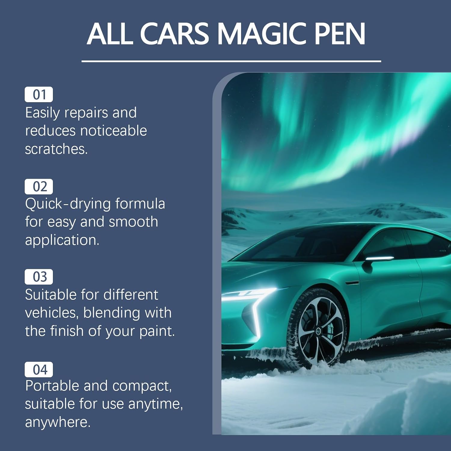 Magic Car Scratch Remover Pen, 2026 Upgraded Quick Car Paint Repair Pen,Lightweight and Fast,Long-Lasting,Universal Car Touch Up Pen for All Vehicles (Pack of 2)
