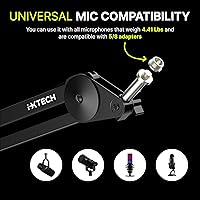 Vista 2 de IXTECH Soporte de brazo para micrófono, soporte de micrófono ajustable resistente con bridas para cables, soporte de brazo de montaje en escritorio