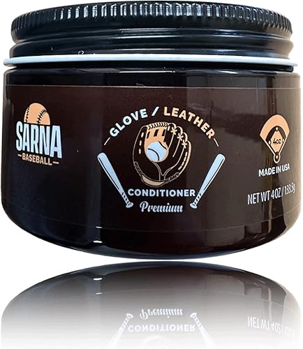 Crema acondicionador de cuero para guantes Uso en guantes de béisbol, guantes de softbol y otros equipos deportivos de cuero (4.0 oz) Fabricado en