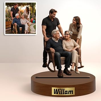 WERWAES Personalized Desktop Figure with Photo - Custom Acrylic 2D Caricature Gift for Office Home Decor, Unique Customized Present for Her, Him, Friends