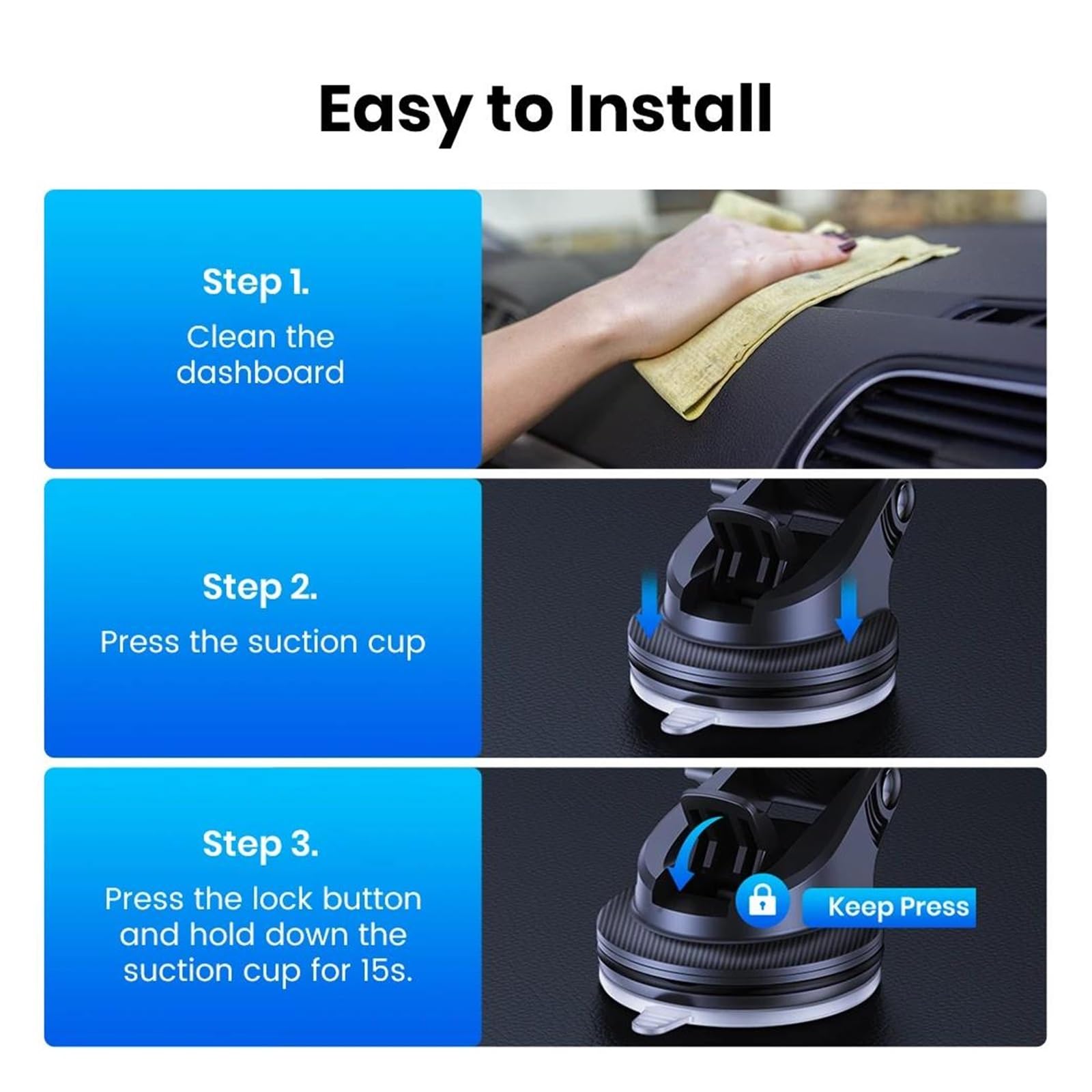 Porta Cellulare Auto Supporto per auto universale per cruscotto, supporto per auto super stabile per iP&ho&ne e tutti i telefoni.