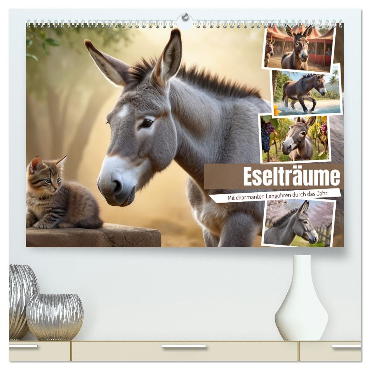 Eselträume (hochwertiger Premium Wandkalender 2026 DIN A2 quer), Kunstdruck in Hochglanz: Wunderschöne Eselmotive (CALVENDO Tiere)
