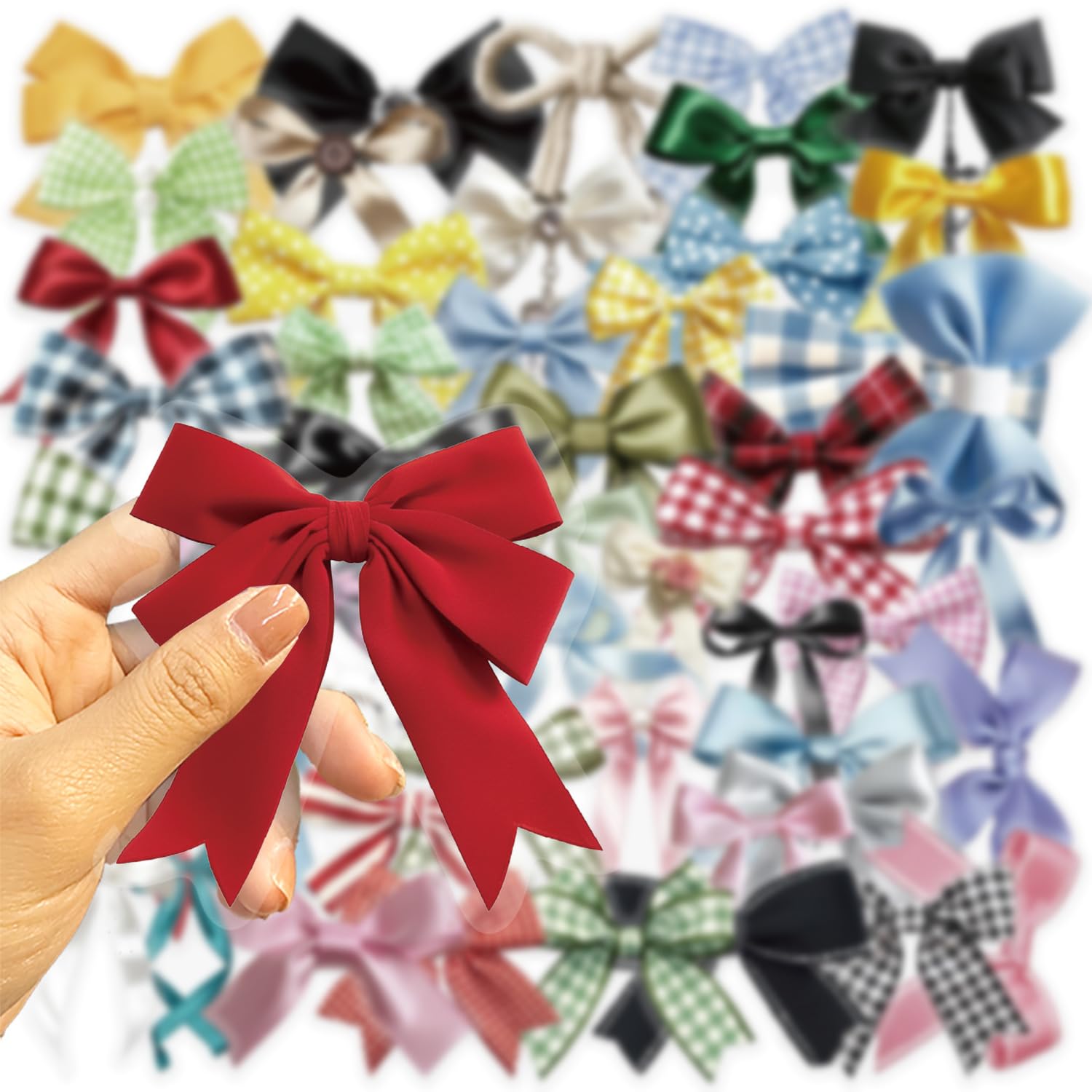 50PCS Transparent Bows Aesthetic Stickers for Girls Vinyl Waterproof Bows Sticker for Water Bottle Laptop Scrapbook Journal,Gifts for Kids Teens Women Vintage Bow-Knot Stickers - Image 4
