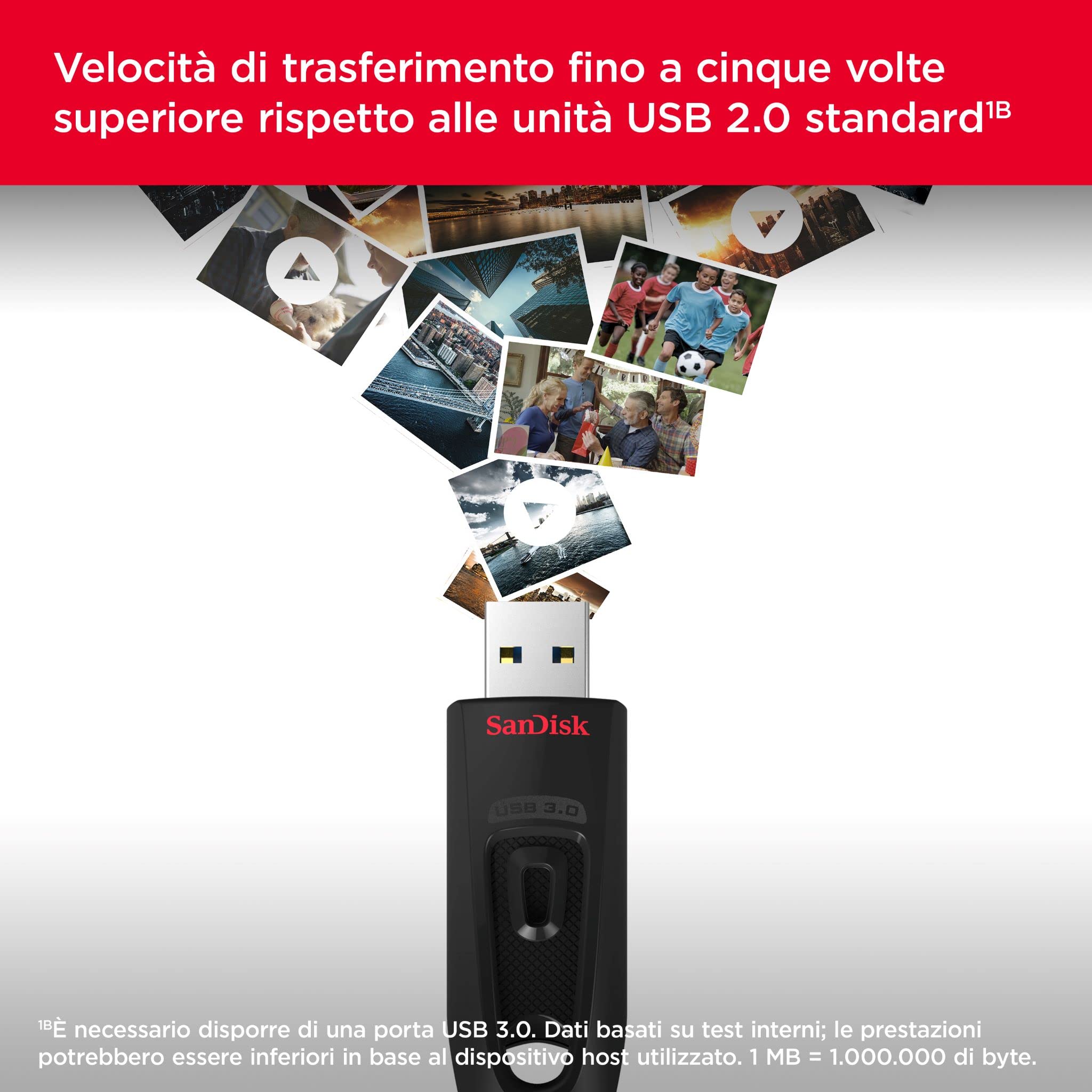 SanDisk Ultra 16 GB USB Flash Drive USB 3.0 Up to 130 MB/s Read, Black