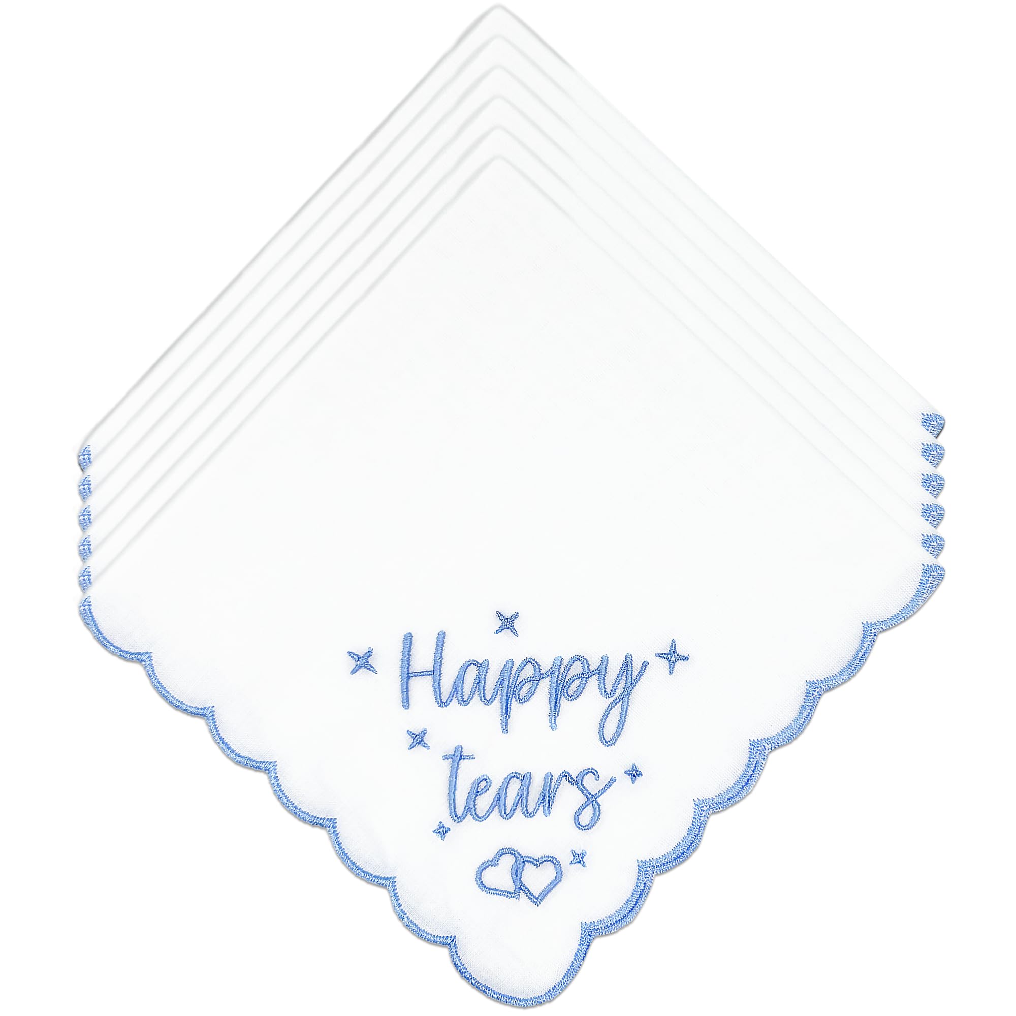 Lamyba Bride Gifts – Something Blue Gift for Bride, Wedding Handkerchief for bride Embroidered Happy Tears Handkerchief