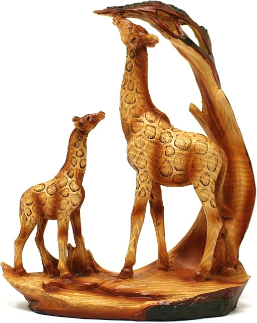 Eye catching Free Standing Graceful Giraffe and Calf Decorative Ornament | Giraffe Gifts for Women Men Girls Boys Giraffes Lover Gift Birthday Friendship Gifts Present Animal Lover Gift