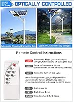 Vista 3 de Luz solar para patio, luces solares para jardín, luz de calle de energía solar, 50 W ~ 300 W, luz de inundación de seguridad LED con control remoto