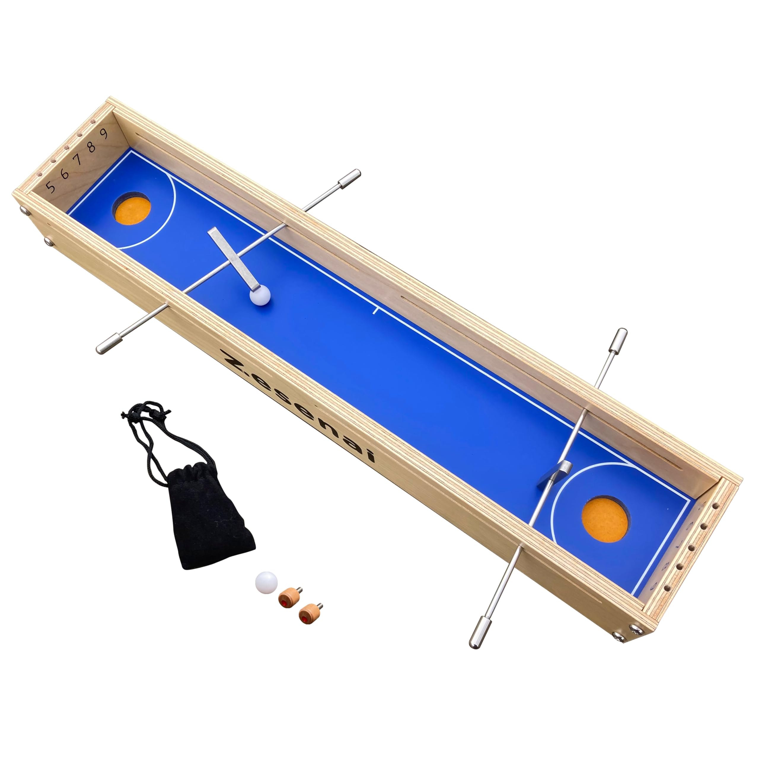 Zesenai 2 Player Steel Rod Battle Game – Fast-Paced Wooden Tabletop Duel for Kids & Adults, First to 9 Points Wins! Fun for Home, Travel, Game Night