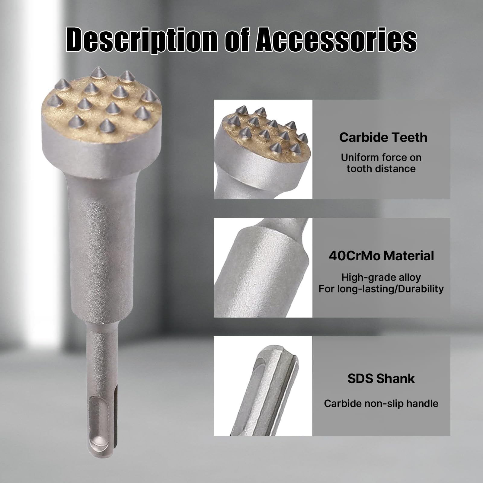 Vearter SDS Plus Bushing Tool 12 Tips Concrete Repair Patch Prepare - Image 3