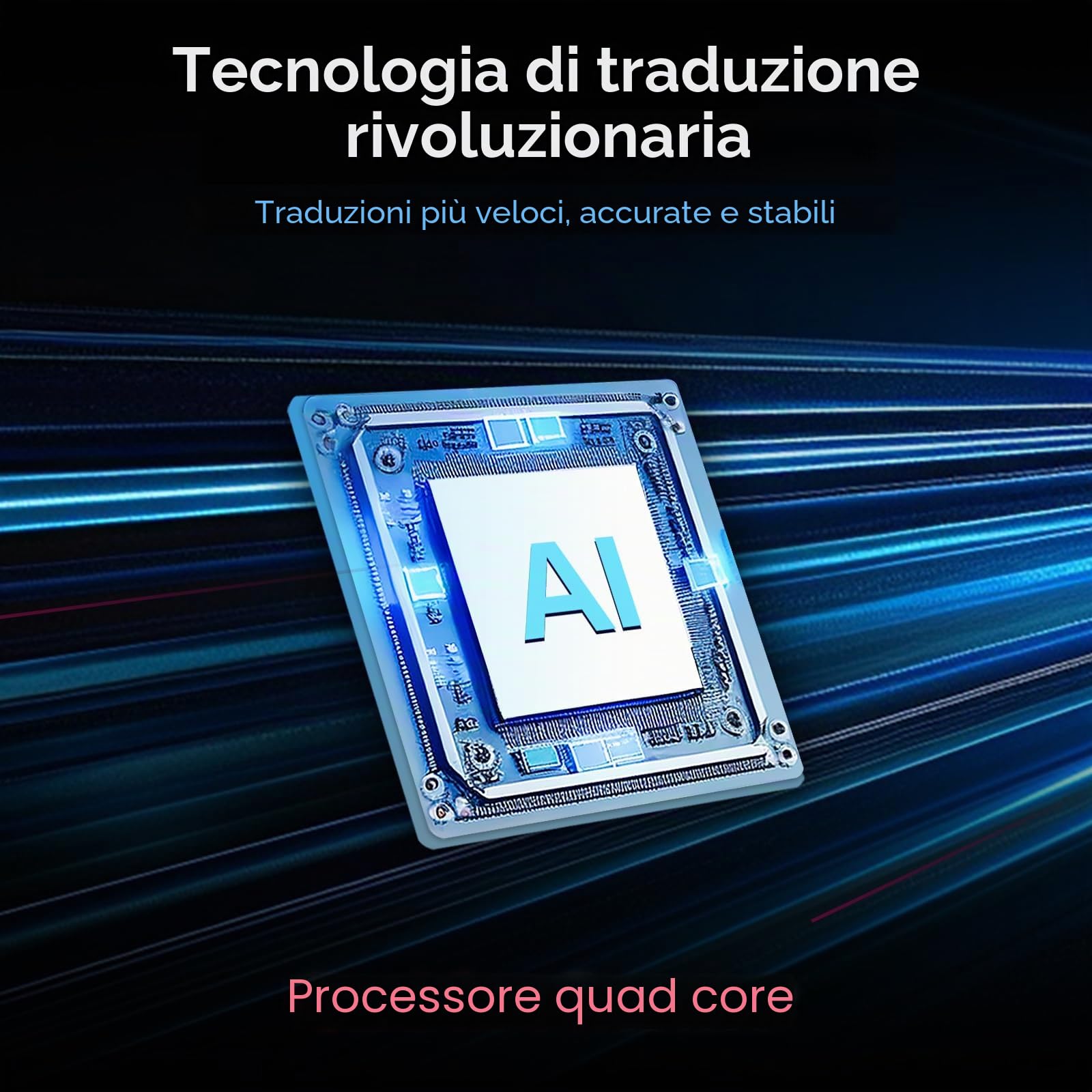 ANFIER Auricolari traduttore A8 Traduzione offline Auricolari in tempo reale Nessuna APP richiesta Uso indipendente Dispositivo traduttore linguistico per 144 lingue e accenti per viaggi di lavoro e