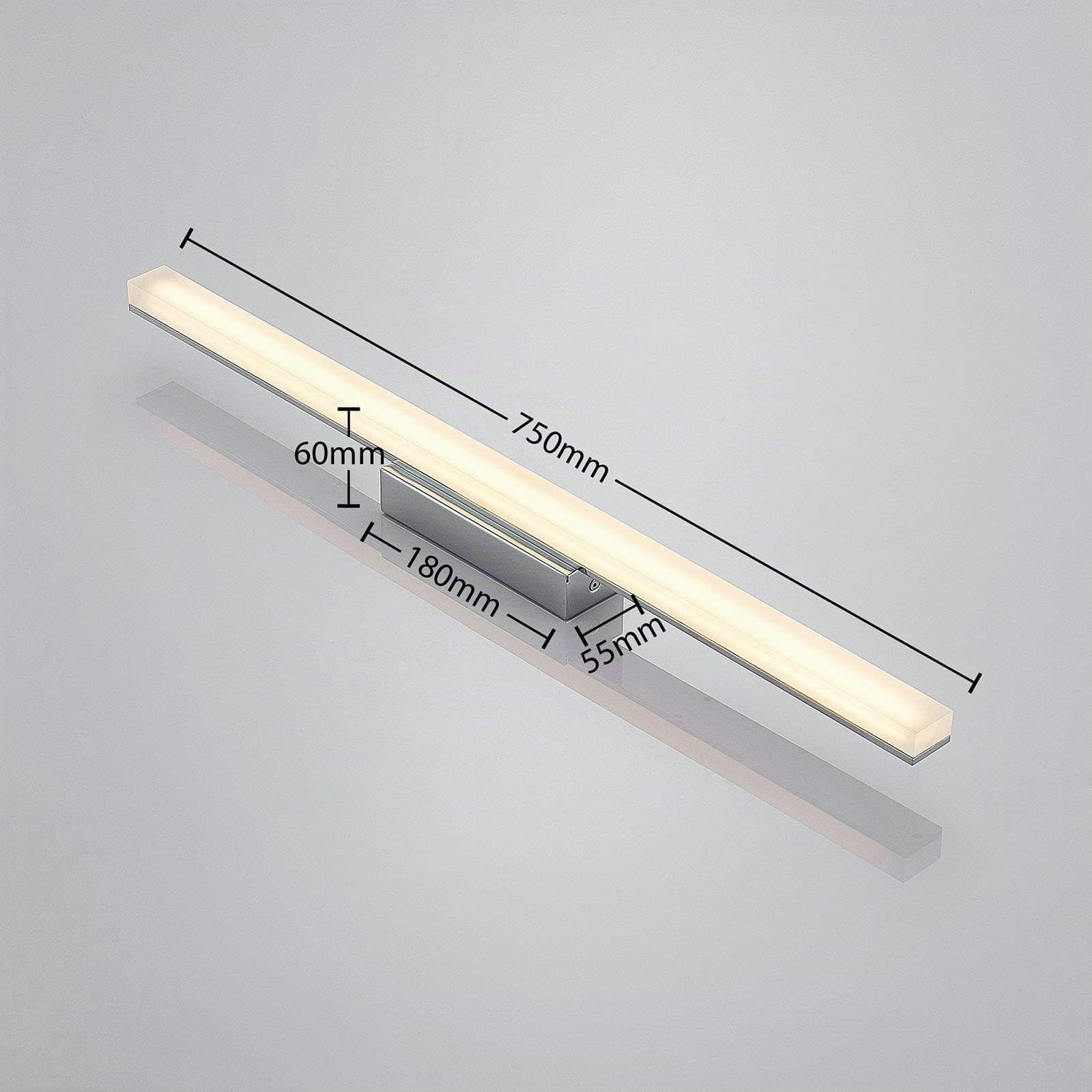 Lindby Bombillas LED lámpara de techo en blanco, cromo, plafón | lámpara de salón, moderno, 3000 k blanco cálido, angular para cuarto de baño