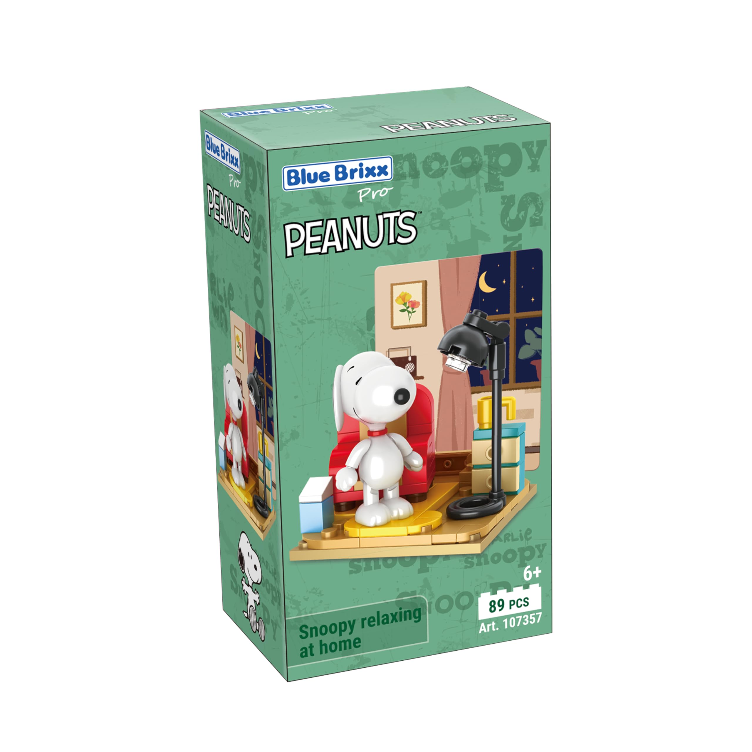 BlueBrixx Pro 107357 - Snoopy si rilassa a casa con blocchi di bloccaggio con 89 elementi